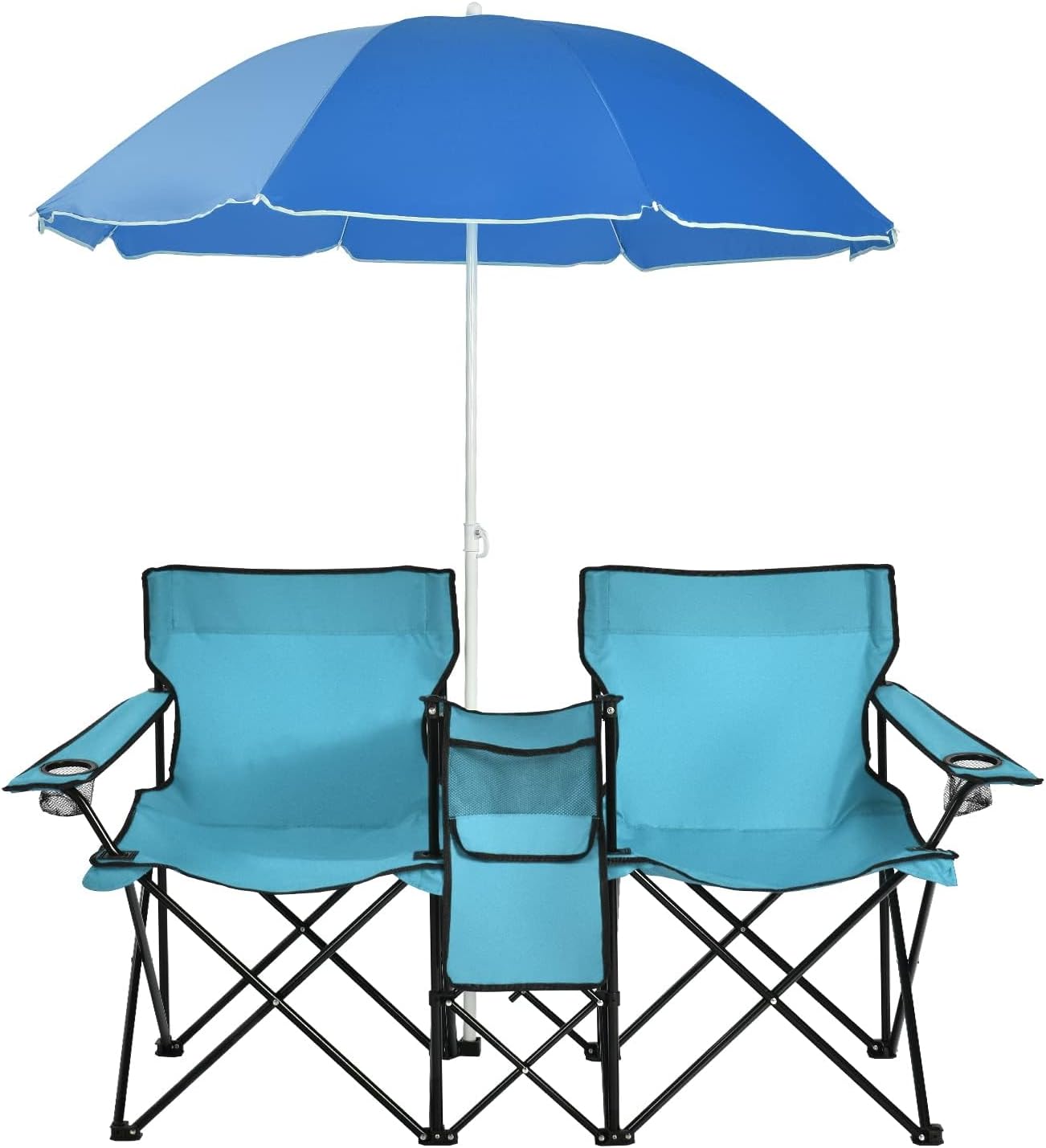 Chaise de Camping Pliante avec Parasol